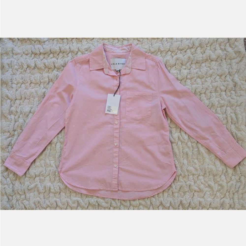 Lola & River Light Pink Women's Button-Up Blouse
